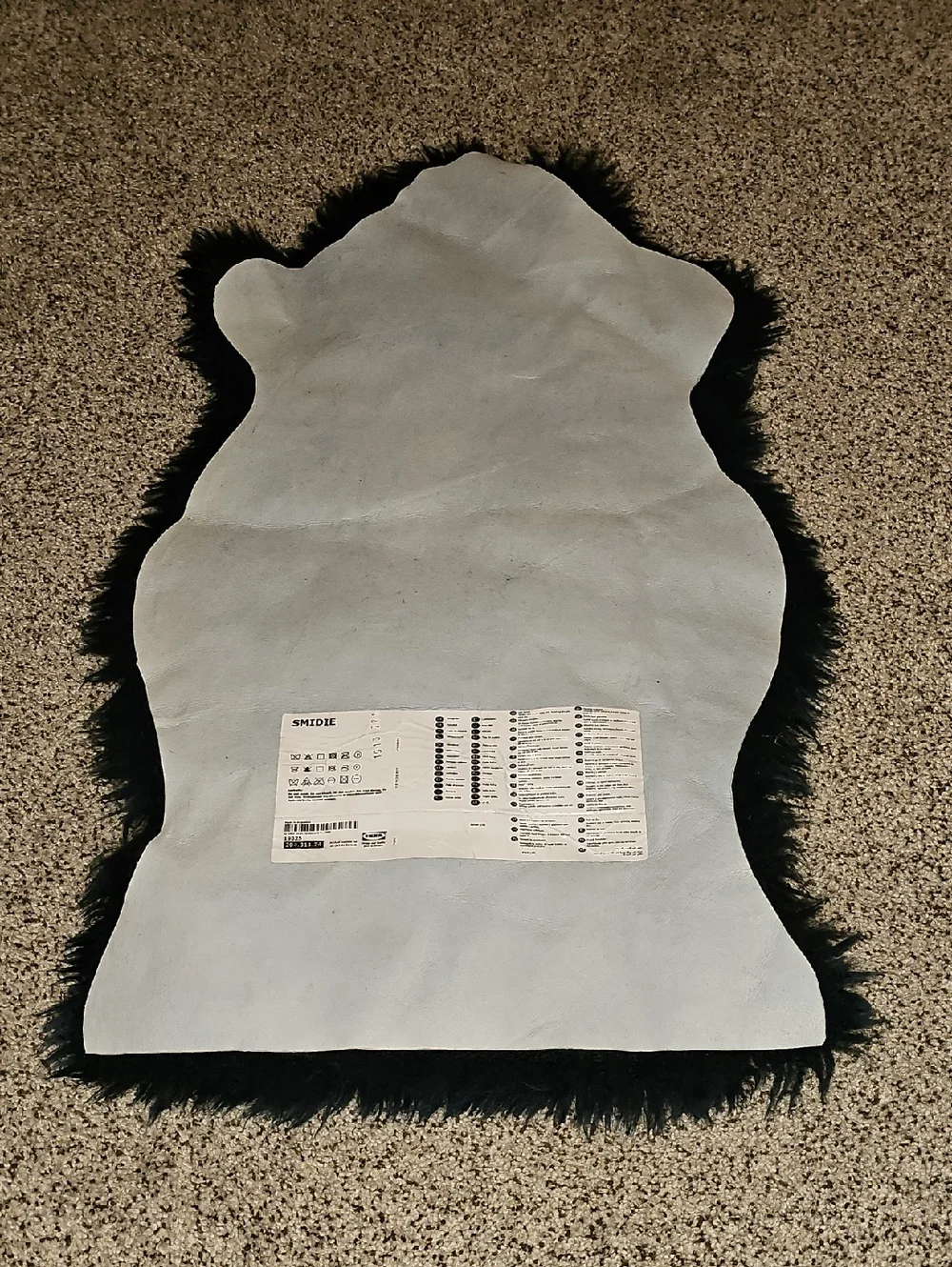 Vintage IKEA Navy Blue Smidie Sheepskin Rug